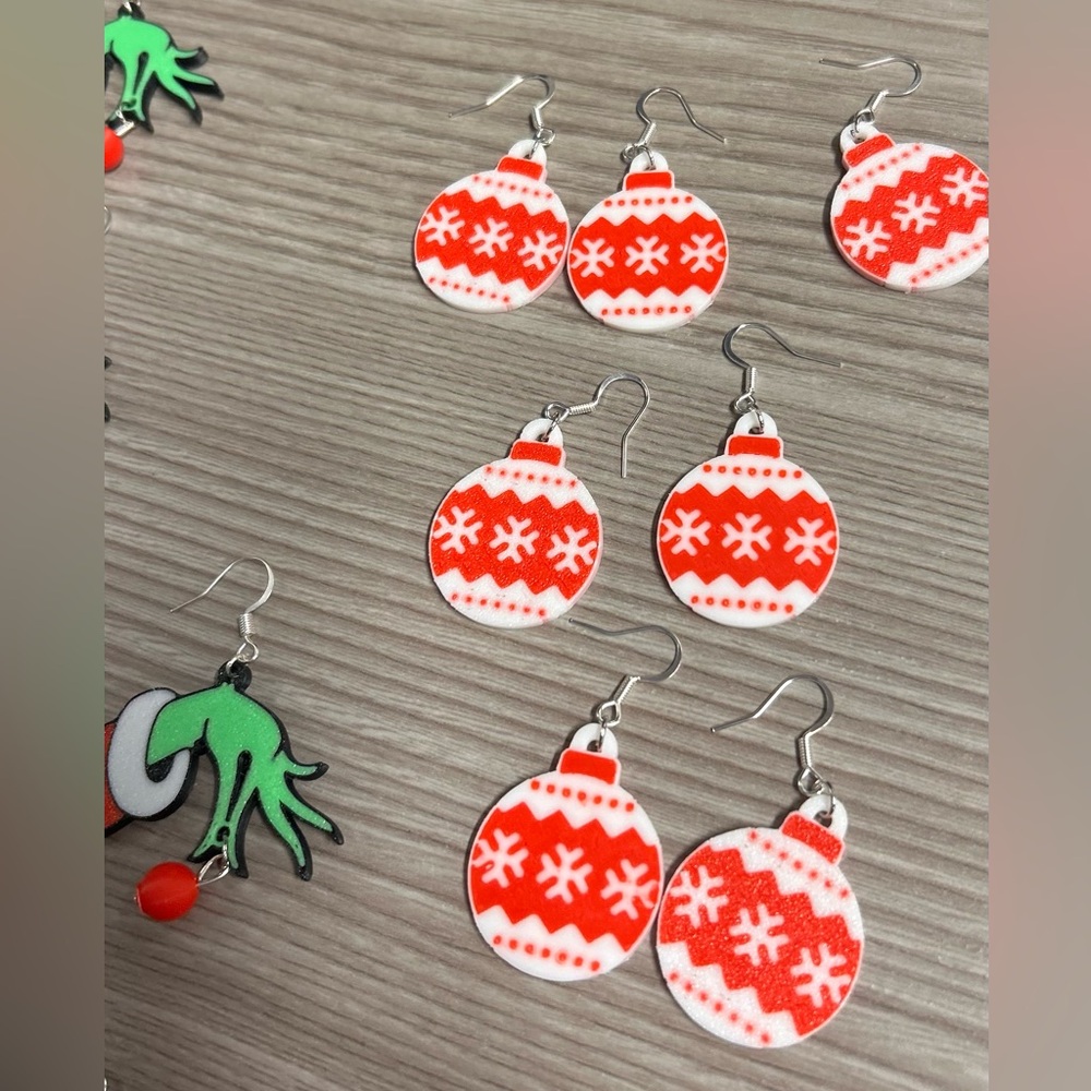Ornament Earrings - 3D printed & handmade
